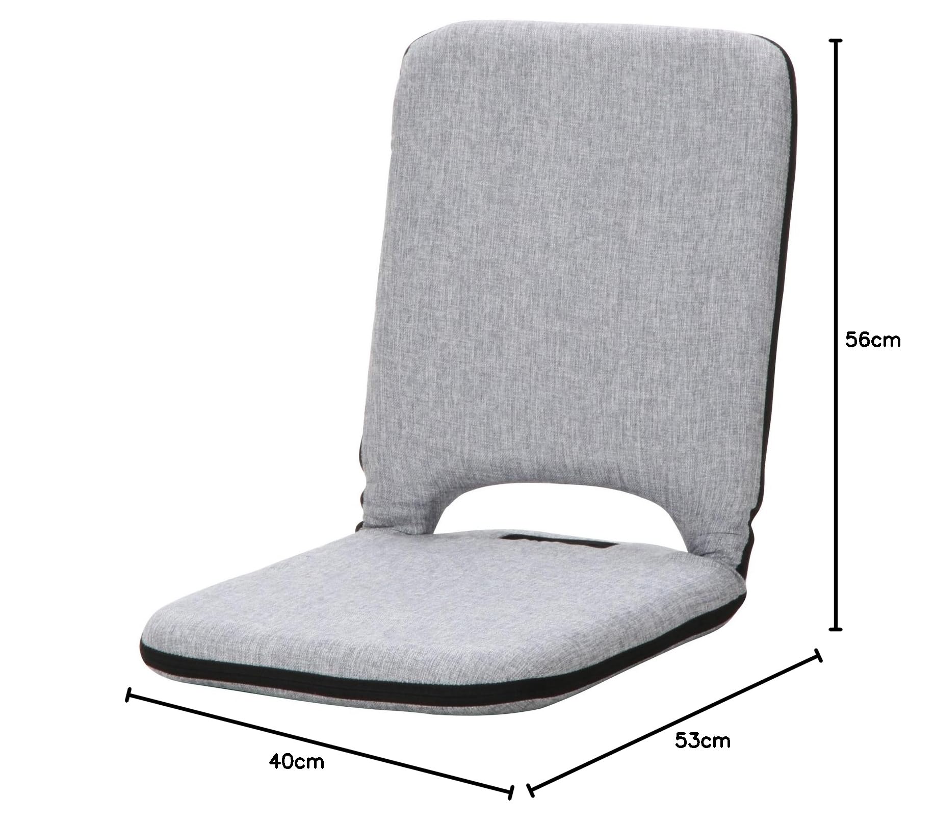 リクライニング座椅子 黒とグレー Amazon｜不二貿易 座椅子 幅40×奥行56~98.5×高さ7~53cm グレー